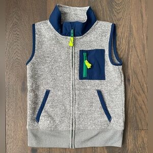 J. Crew Crewcuts Kids Fleece Zip Up Vest in Gray and Navy Sz XS NEW